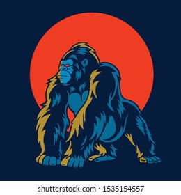 Vector illustration of gorilla mascot 