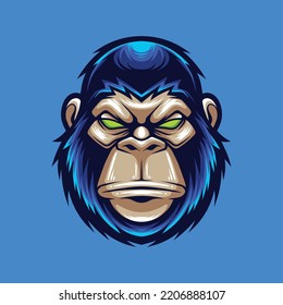 Vector illustration of gorilla mascot logo for esport and sport team