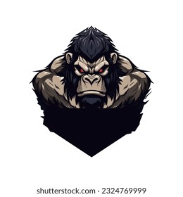Vector illustration of gorilla mascot logo on white background