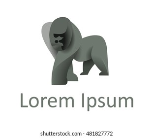 Vector illustration of gorilla, modern animal logotype concept  