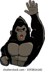 cartoon gorilla holding money bags