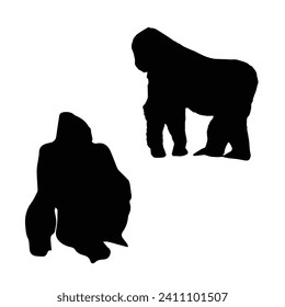 Vector Illustration of Gorilla Silhouette
