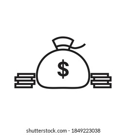 Vector illustration of got bonus dollar icon on white background