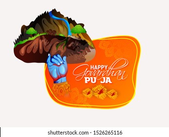  Vector Illustration of Goverdhan Puja as it is also known, is a Hindu festival