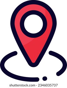 Vector illustration of GPS icon. Global positioning on the map. Location signaling pin.