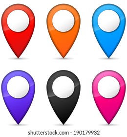 Vector illustration of gps icons on white background