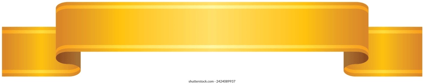 Vector illustration of Gradation ribbon with gold line 1 (yellow)
