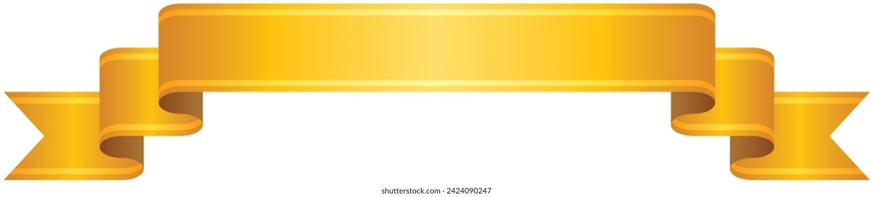 Vector illustration of Gradation ribbon with gold line 4 (yellow)