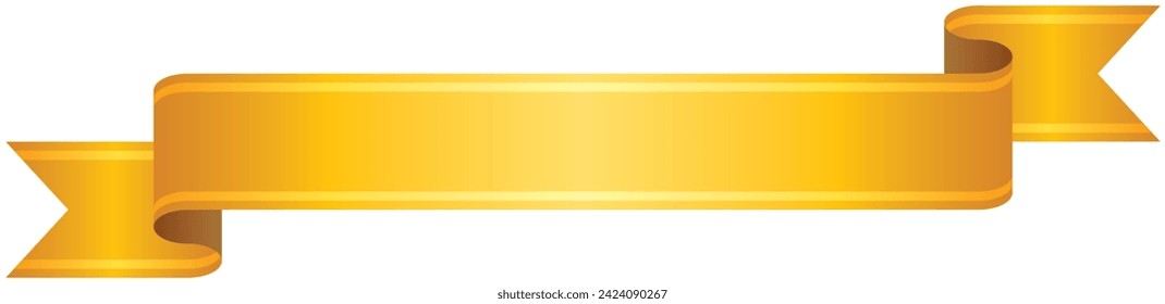 Vector illustration of Gradation ribbon with gold line 6 (yellow)