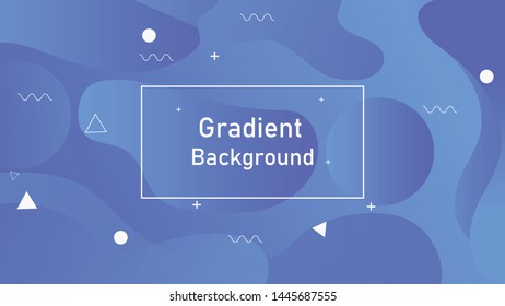 Vector illustration Gradient Background Fluid Shapes Moon Blue