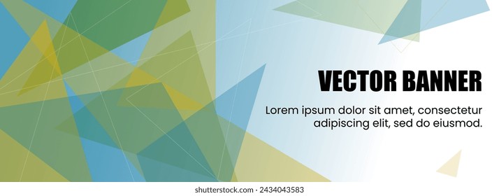 
Vector illustration of gradient color background with randomly arranged bright green triangles for business banner