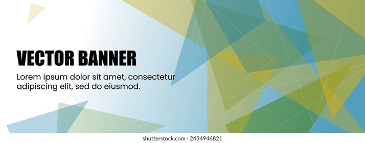 
Vector illustration of gradient color background with randomly arranged bright green triangles for business banner