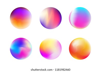 Vector illustration gradient colorful sphere in trendy style. Set moden fluid shape for banner, template, web