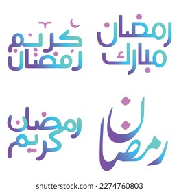 Vector Illustration of Gradient Ramadan Kareem Greetings  Wishes.