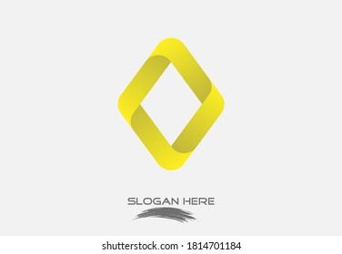 vector illustration of gradient yellow color 3d creative alphabet letter O logo design isolated on white background