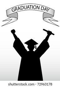 vector illustration of a graduate student