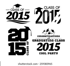 vector illustration of a graduating class in 2015 graphics elements for t-shirts, and the idea for the sign or badge