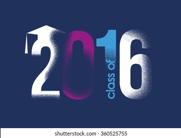 vector illustration of a graduating class in 2016 graphics elements for t-shirts, and the idea for the sign or badge