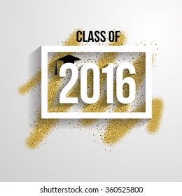 vector illustration of a graduating class in 2016 graphics elements for t-shirts, and the idea for the sign or badge