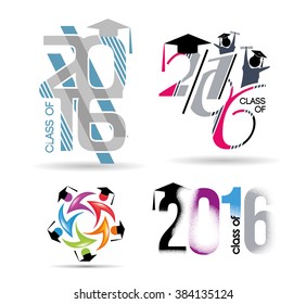 vector illustration of a graduating class in 2016 graphics elements for t-shirts, and the idea for the sign or badge