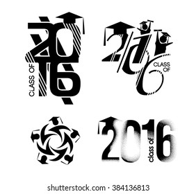 vector illustration of a graduating class in 2016 graphics elements for t-shirts, and the idea for the sign or badge