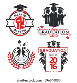 vector illustration of a graduating class in 2016 graphics elements for t-shirts, and the idea for the sign or badge