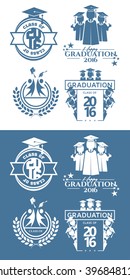vector illustration of a graduating class in 2016 graphics elements for t-shirts, and the idea for the sign or badge
