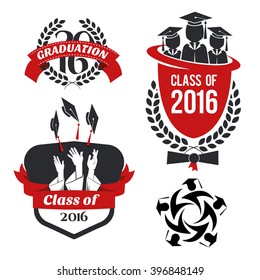 vector illustration of a graduating class in 2016 graphics elements for t-shirts, and the idea for the sign or badge