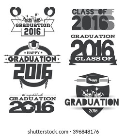 vector illustration of a graduating class in 2016 graphics elements for t-shirts, and the idea for the sign or badge