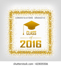 vector illustration of a graduating class in 2016 graphics elements for t-shirts, and the idea for the sign or badge