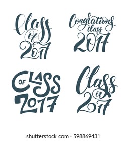 vector illustration of a graduating class in 2017 graphics elements for t-shirts, and the idea for the sign or badge