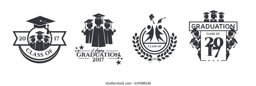 Vektorgrafik einer Graduiertenklasse in 2017 Grafikelementen für T-Shirts und die Idee für das Zeichen oder Abzeichen