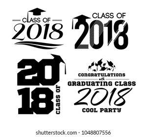 vector illustration of a graduating class of 2018. graphics elements for t-shirts, and the idea for the sign or badge vector