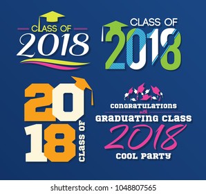 vector illustration of a graduating class of 2018. graphics elements for t-shirts, and the idea for the sign or badge vector