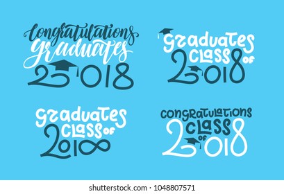 vector illustration of a graduating class of 2018. graphics elements for t-shirts, and the idea for the sign or badge vector