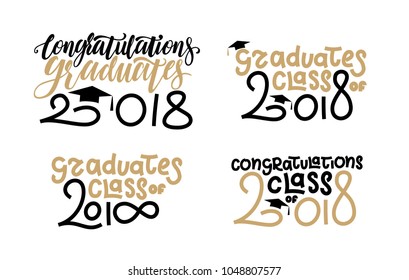 vector illustration of a graduating class of 2018. graphics elements for t-shirts, and the idea for the sign or badge vector