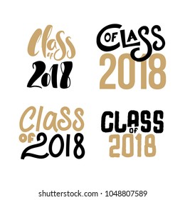 vector illustration of a graduating class of 2018. graphics elements for t-shirts, and the idea for the sign or badge