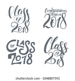 vector illustration of a graduating class of 2018. graphics elements for t-shirts, and the idea for the sign or badge