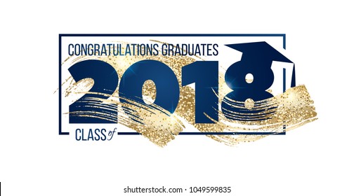 vector illustration of a graduating class of 2018. graphics elements for t-shirts, and the idea for the sign or badge vector