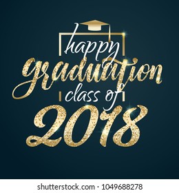 vector illustration of a graduating class of 2018. graphics elements for t-shirts, and the idea for the sign or badge