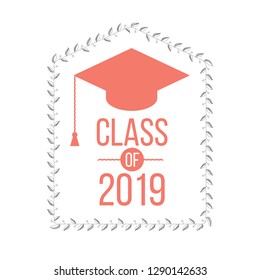 vector illustration of a graduating class in 2019 graphics elements for t-shirts, and the idea for the sign or badge