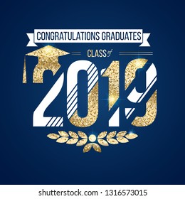 vector illustration of a graduating class of 2019. graphics elements for t-shirts, and the idea for the sign or badge