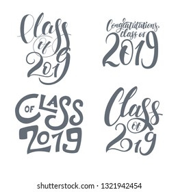 vector illustration of a graduating class of 2019. graphics elements for t-shirts, and the idea for the sign or badge 