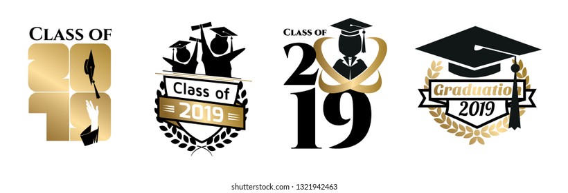 vector illustration of a graduating class of 2019. graphics elements for t-shirts, and the idea for the sign or badge 