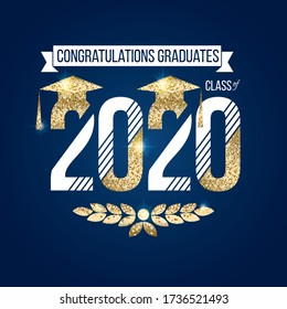 vector illustration of a graduating class of 2020. graphics elements for t-shirts, and the idea for the sign or badge