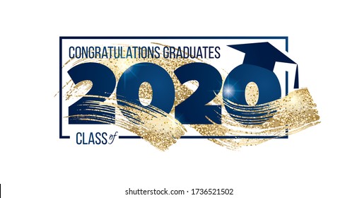 vector illustration of a graduating class of 2020. graphics elements for t-shirts, and the idea for the sign or badge