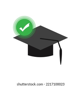 Vector illustration of graduation approval icon sign and symbol. colored icons for website design .Simple design on white background.