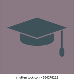 Vector Illustration of Graduation cap icon or symbol
