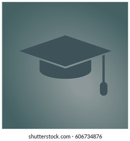 Vector illustration of Graduation cap icon in gray color
