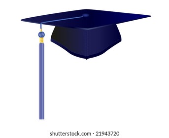 vector illustration of graduation cap on white